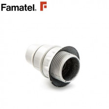 Portalámpara E14 Baquelita Roscado con arandela Blanco FAMATEL C60