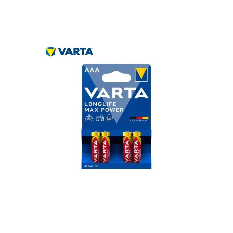 Pila Alcalina AAA LR03 1,5v Max Power Blíster 4 pilas VARTA