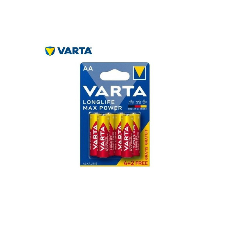 Pila Alcalina AA LR06 1,5v Max Power Blíster 6 pilas VARTA