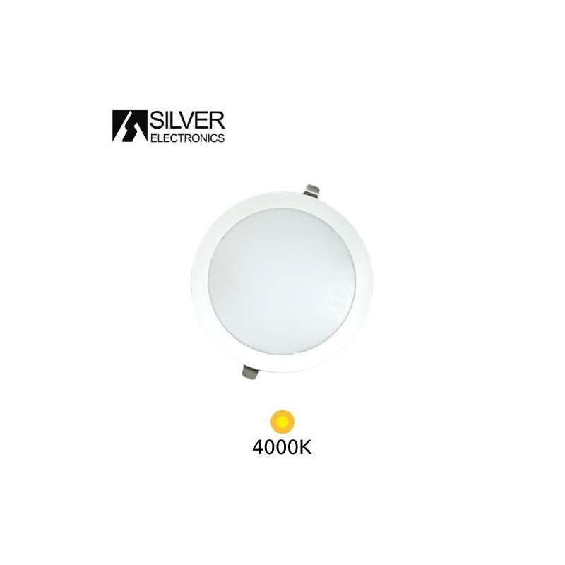Downlight LED Redondo EMPOTRABLE 18w 4000K 1450Lm Marco Blanco 225x12mm GORT PROFESIONAL SILVER