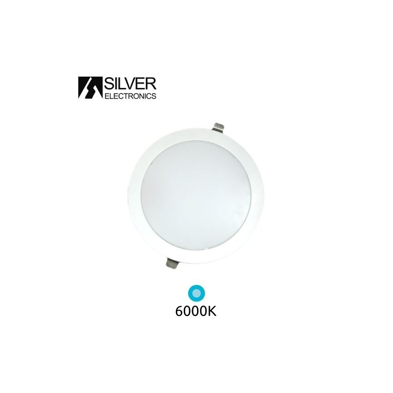 Downlight LED Redondo EMPOTRABLE 25w 6000K Color del marco Plata 230x48mm SILVER UUS