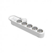 Base 5 Tomas TT 3x1,5mm 1,5 metros de cable con interruptor PROTEK PLUS SILVER C1/5