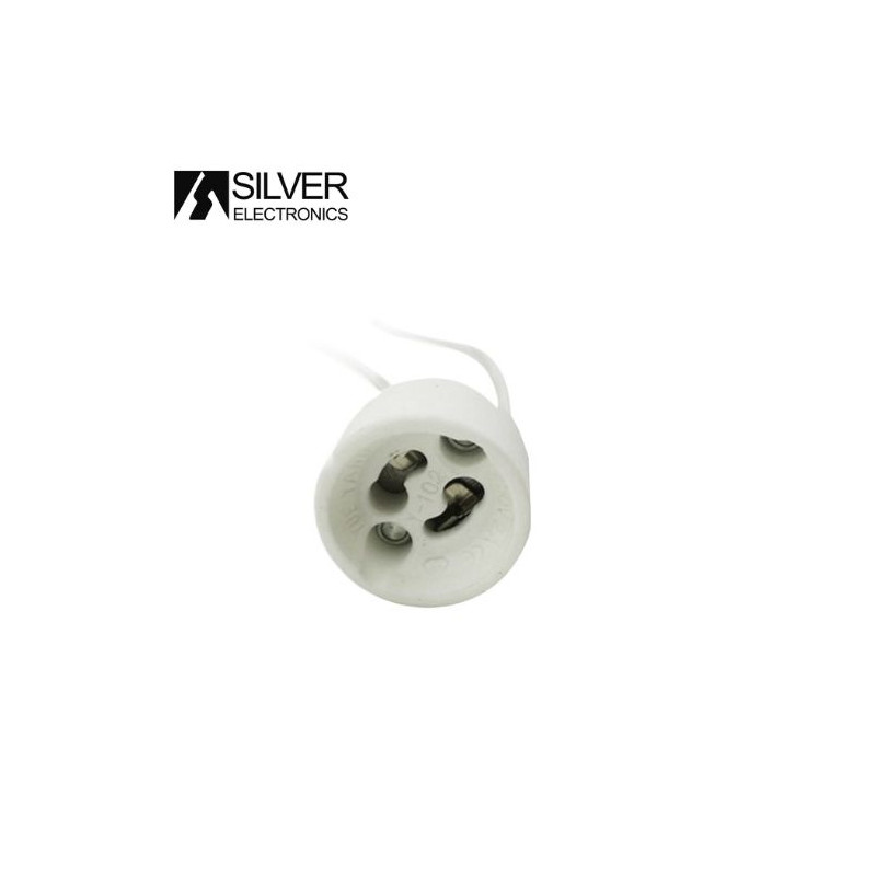 Portalámpara GU10 230V Cable 15cm en bolsa de 50 uds. SILVER C1
