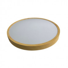 Plafón techo LED Redondo 36w CCT Tono de luz ajustable 3600Lm Diám. 410x65mm Madera Hydra SILVER C5