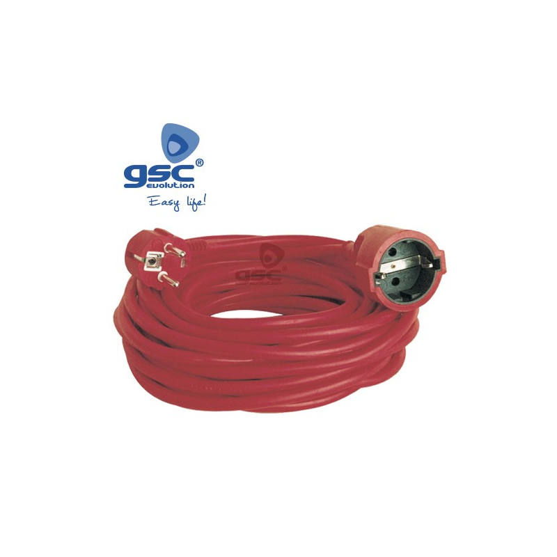 Prolongador 25m 16A 3x1,5mm Schuko Rojo GSC C1/5