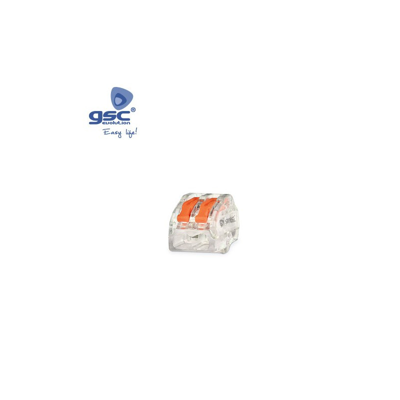 Conector empalme rápido Cable 0.75-2.5mm 2 tomas 32A Naranja Bolsa 5 unidades GSC C100/1000