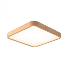 Plafón techo LED Cuadrado 36w CCT Tono de luz ajustable 3600Lm 410x410x65mm Madera Hydra SILVER C5