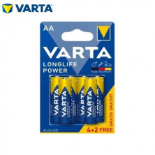 Pila Alcalina AA LR06 1,5v Longlife Power Blíster 4+2 pilas VARTA