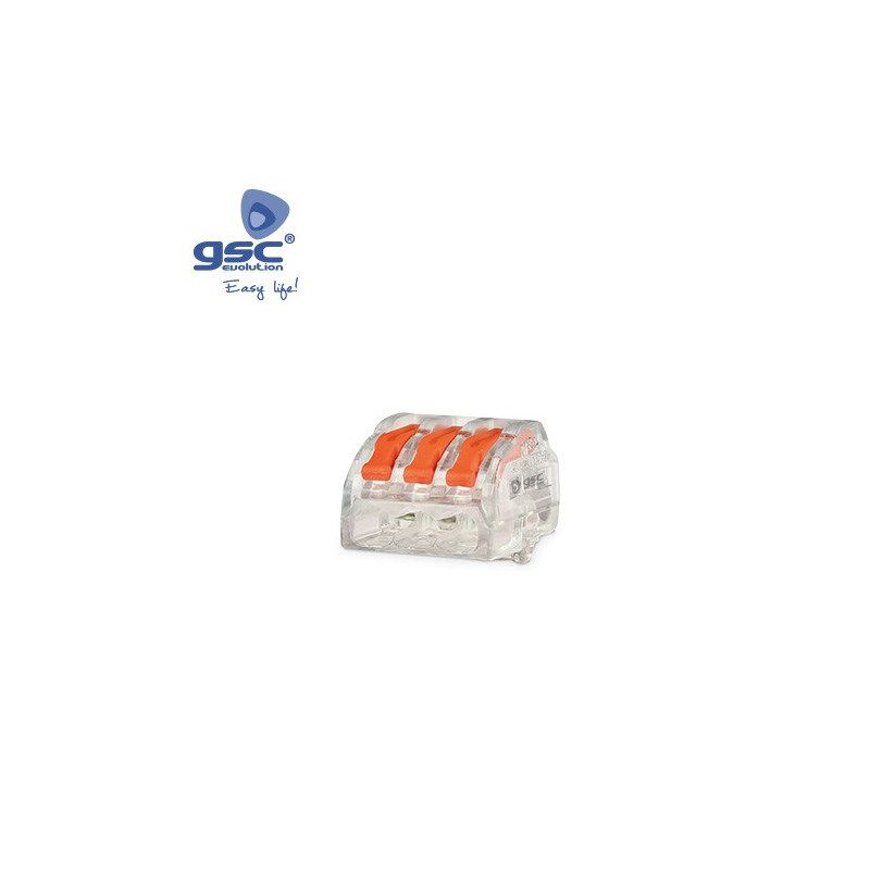 Conector empalme rápido Cable 0.75-2.5mm 3 tomas 32A Naranja Bolsa 5 unidades GSC C100/1000
