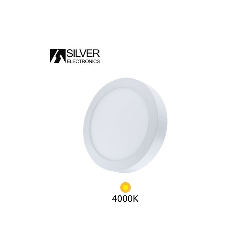 Downlight LED Redondo SUPERFICIE 20w 4000K Color del marco Blanco 225x40mm SILVER
