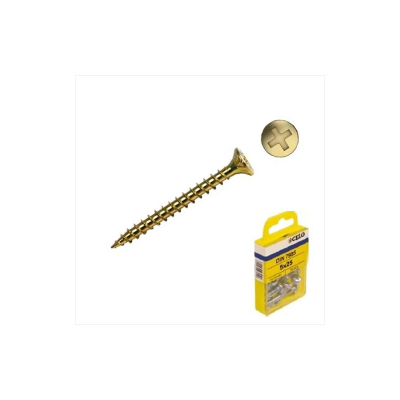 Tornillo VELOX rosca completa cabeza avellanada PZ 3x15mm bicromatado Blister 230 uds. CELO