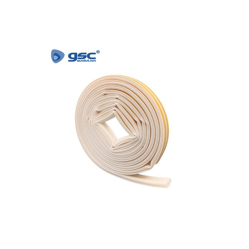 Burlete de silicona adhesivo 9mm grosor y 6m largo Blanco GSC C1/24