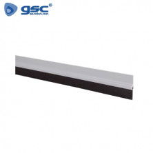 Burlete PVC con flecos adhesivo 1m Plata GSC C24/96