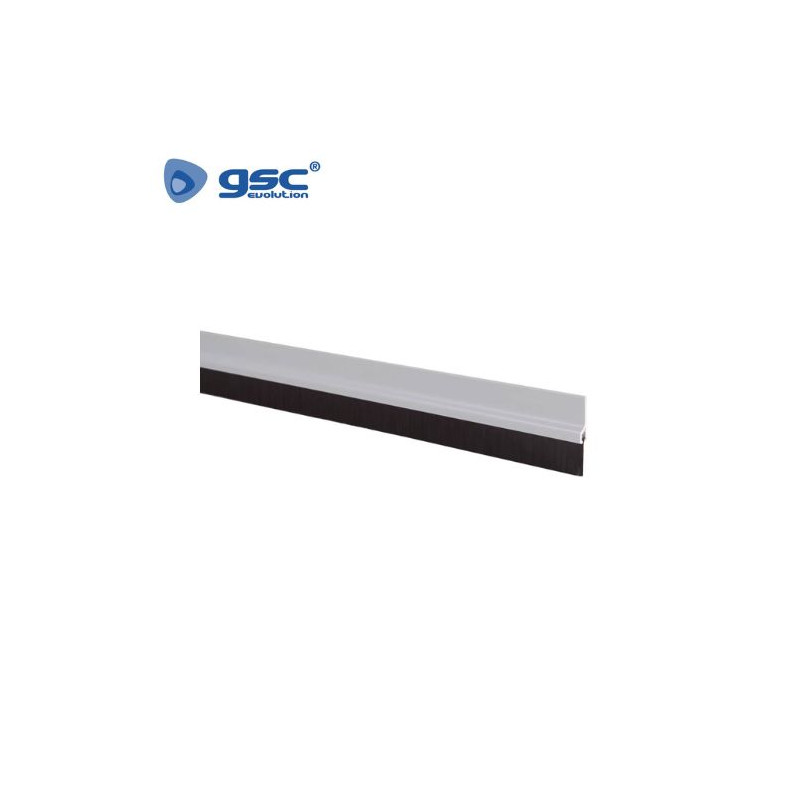 Burlete PVC con flecos adhesivo 1m Plata GSC C24/96