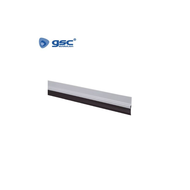 Burlete PVC con goma adhesivo 1m Plata GSC C24/96