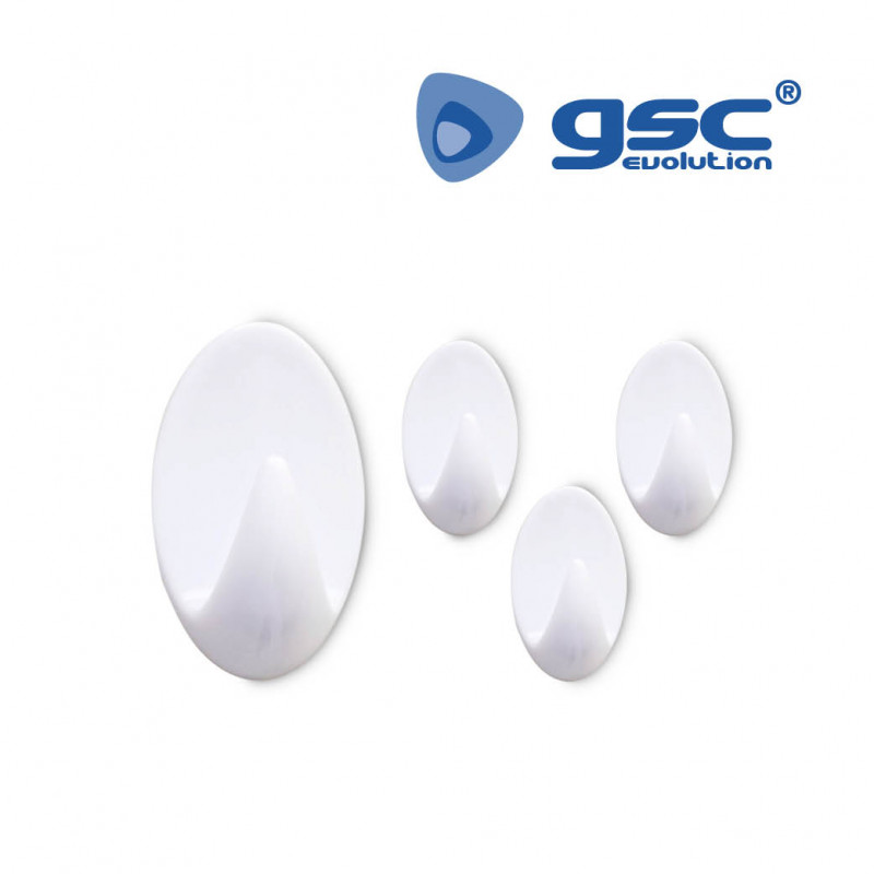 Pack 4 Perchas adhesivas Blancas GSC C24/144
