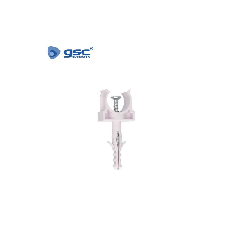 Fijadores de tubo con taco Diámetro 16mm Pack 100 uds GSC C1/1