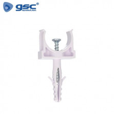 Fijadores de tubo con taco Diámetro 20mm Pack 100 uds GSC C1/50