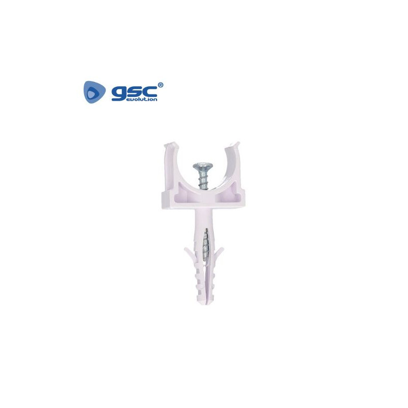 Fijadores de tubo con taco Diámetro 20mm Pack 100 uds GSC C1/50