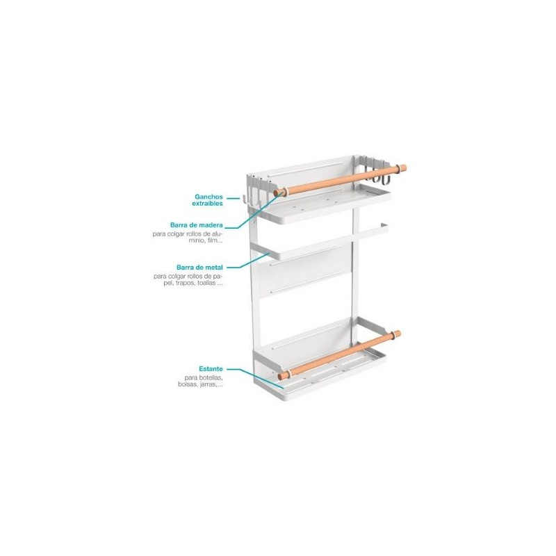 Organizador objetos con imán para electrodomésticos 340x456x112mm HOLMIOS