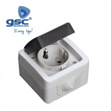 Mecanismo superficie estanco Serie GSC Base simple 10A 220V IP44 GSC C10/100