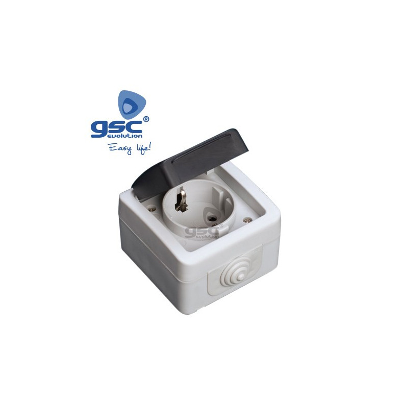 Mecanismo superficie estanco Serie GSC Base simple 10A 220V IP44 GSC C10/100