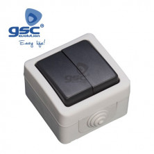 Mecanismo superficie estanco Serie GSC Conmutador Doble 10A IP44 GSC C10/100