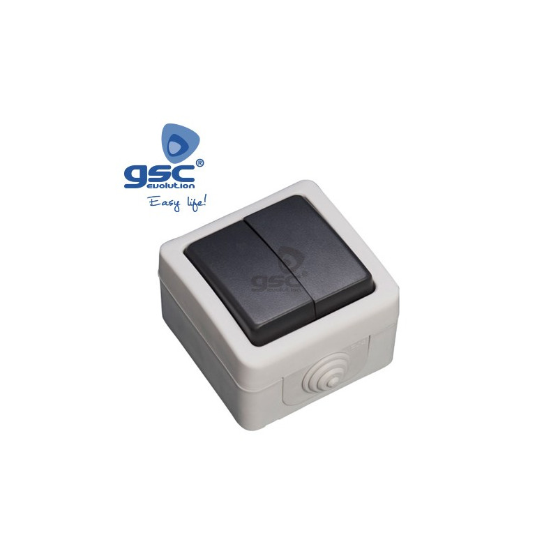Mecanismo superficie estanco Serie GSC Conmutador Doble 10A IP44 GSC C10/100