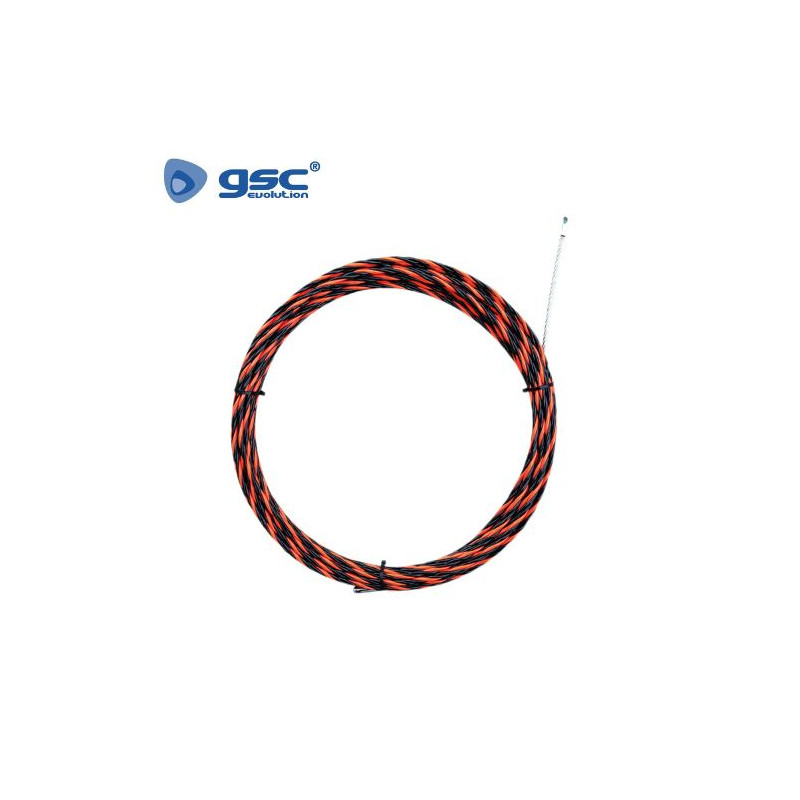 Guía pasacables trenzado PVC y Acero 6mm 30M Rojo y negro GSC