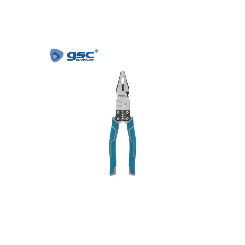 Alicate universal 215mm con pelacables y crimpadora GSC C6/36