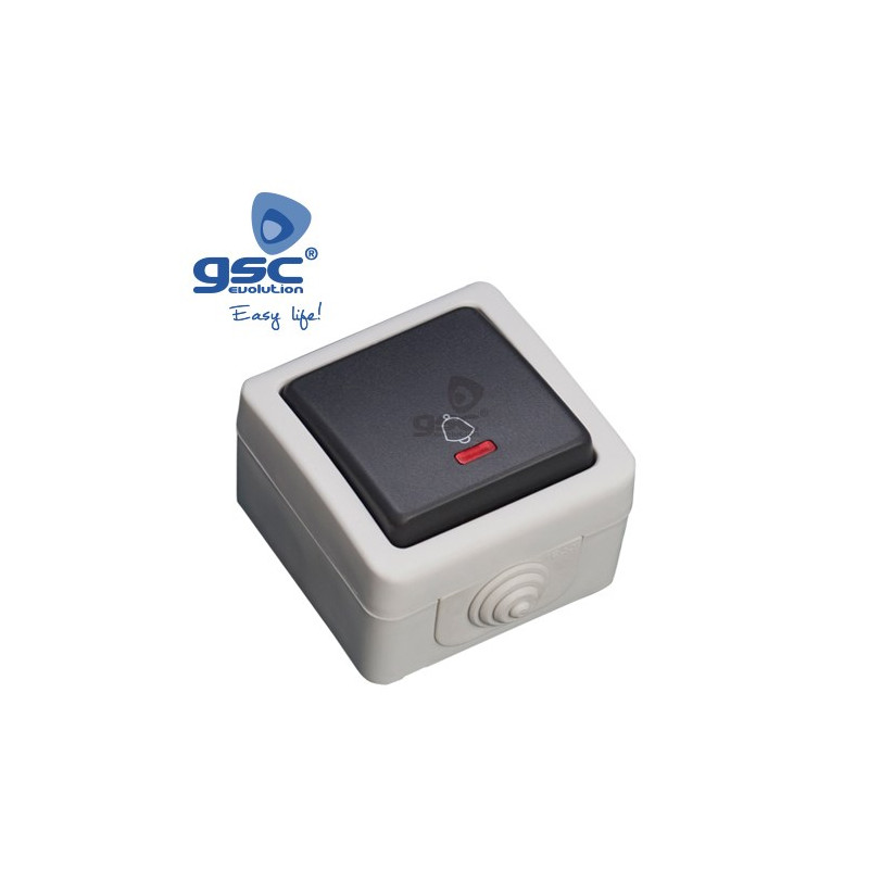 Mecanismo superficie estanco Serie GSC Pulsadores con LED luminoso 10A 220V IP44 GSC C10/100