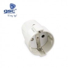 Base móvil 16A 220V TT Lateral Blanco Termoplástico Diámetro 4,8mm Retractilado GSC C25/200