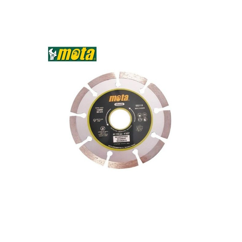 Disco de diamante corte en seco segmentado láser 115mm MOTA GSC C10/100