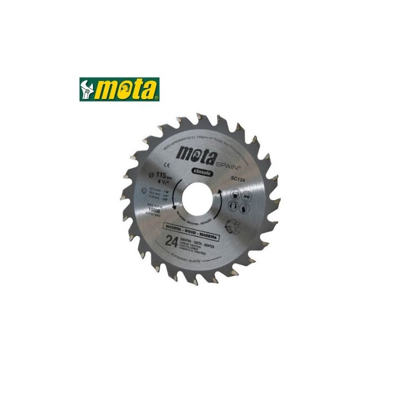 Sierra circular widia 115mm 24 dientes MOTA GSC C10/100