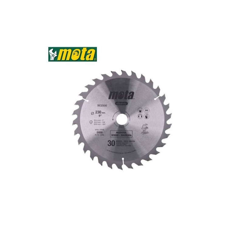 Sierra circular widia 230mm 30 dientes MOTA