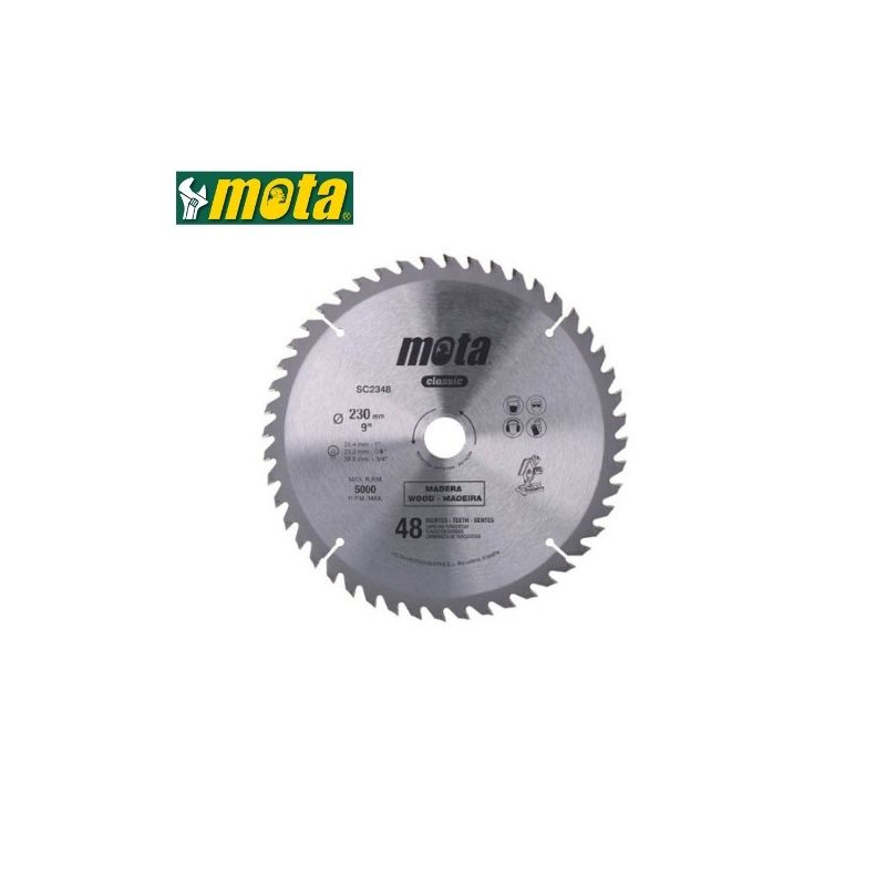 Sierra circular widia 230mm 48 dientes MOTA GSC C5/10