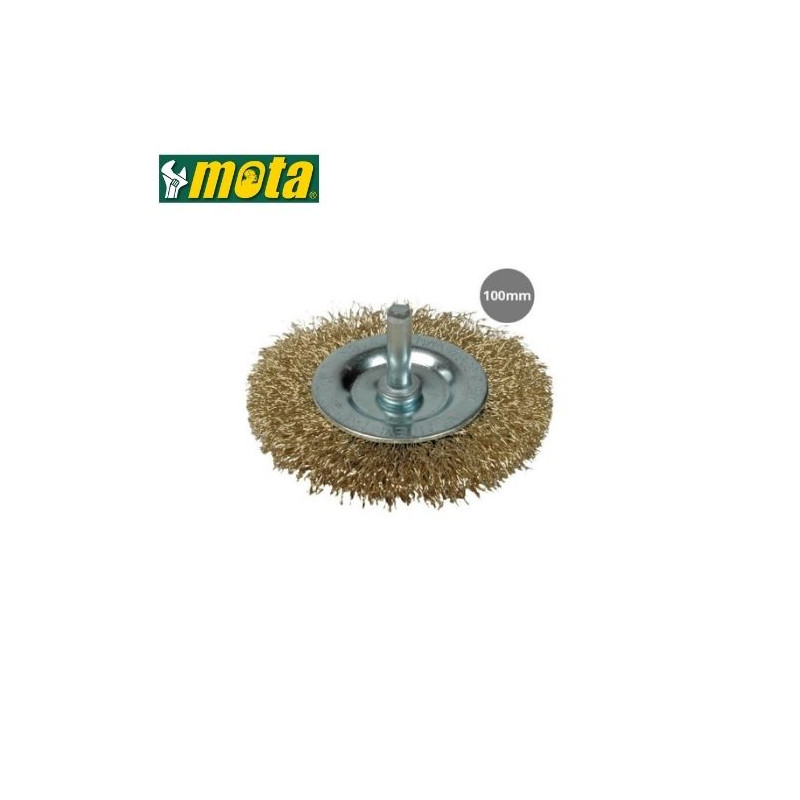 Cepillo de alambre circular con espiga 100mm MOTA GSC C10/100