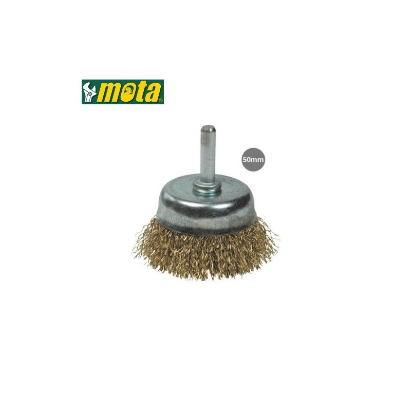 Cepillo copa de alambre con espiga 50mm MOTA GSC C10/1