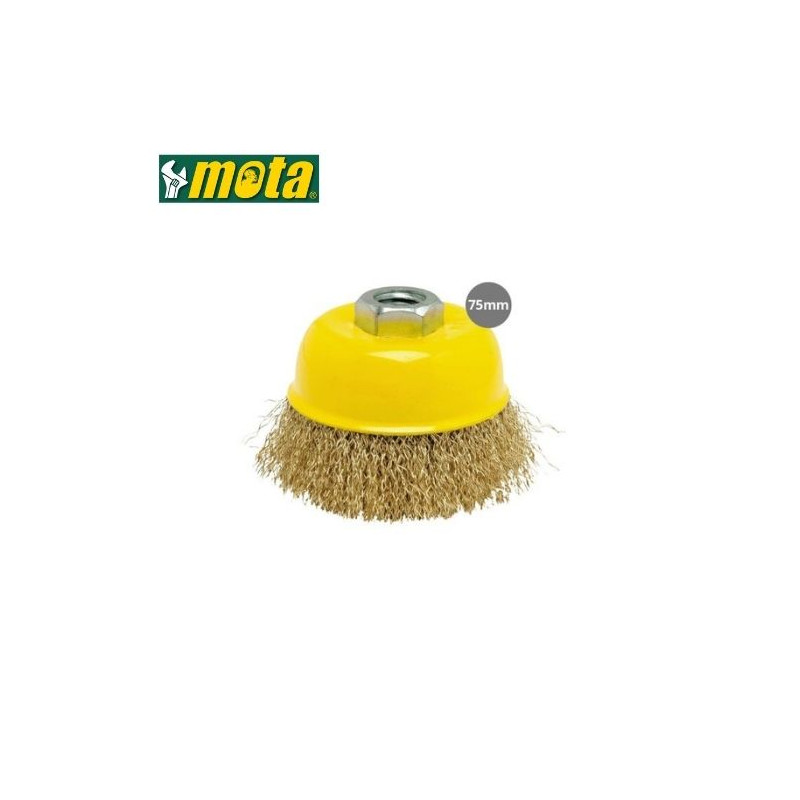 Cepillo copa de alambre ondulado 75mm MOTA GSC C10/80