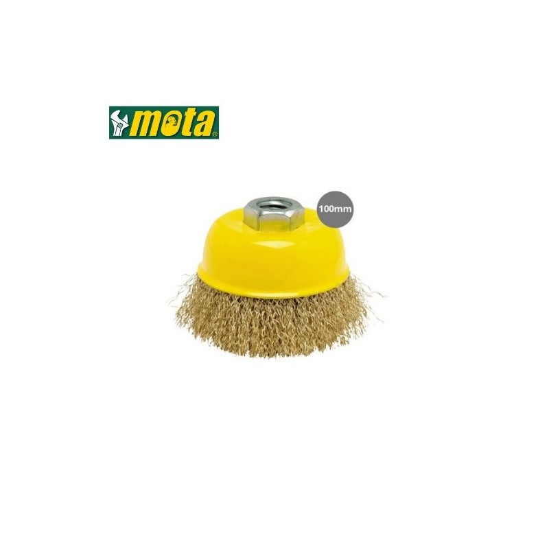 Cepillo copa de alambre ondulado 100mm MOTA GSC C10/30