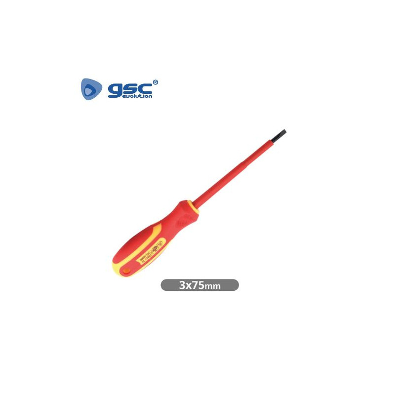 Destornillador plano Aislado 3x75mm GSC C12/72