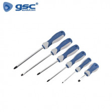 Juego de 6 Destornilladores - 3 planos y 3 Philips GSC C10/20