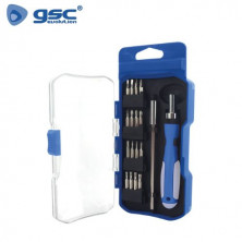 Destornillador de carraca con 18 puntas GSC C10/40