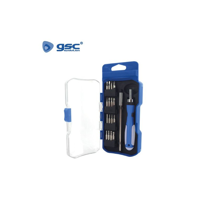 Destornillador de carraca con 18 puntas GSC C10/40