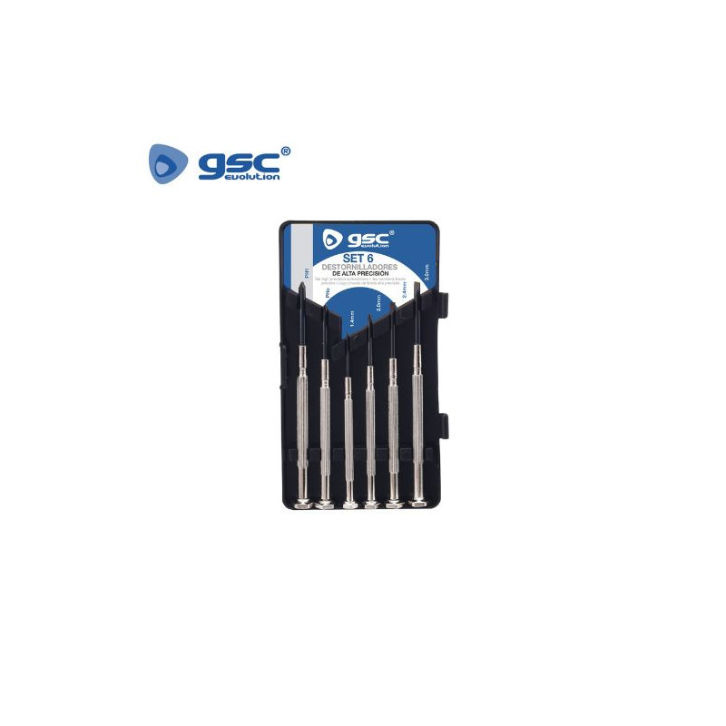 Set 6 destornilladores de alta precisión 4 planos y 2 Phillips GSC C100/200