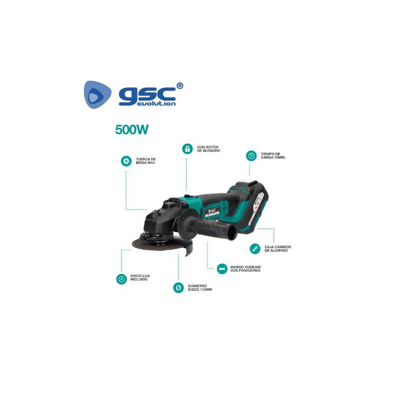 Amoladora ángular inalámbrica 20V GSC C1/4