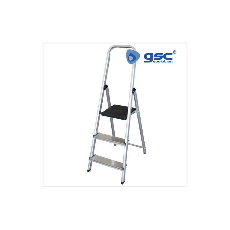 Escalera aluminio 3 peldaños Máx. 150kg GSC C1/3