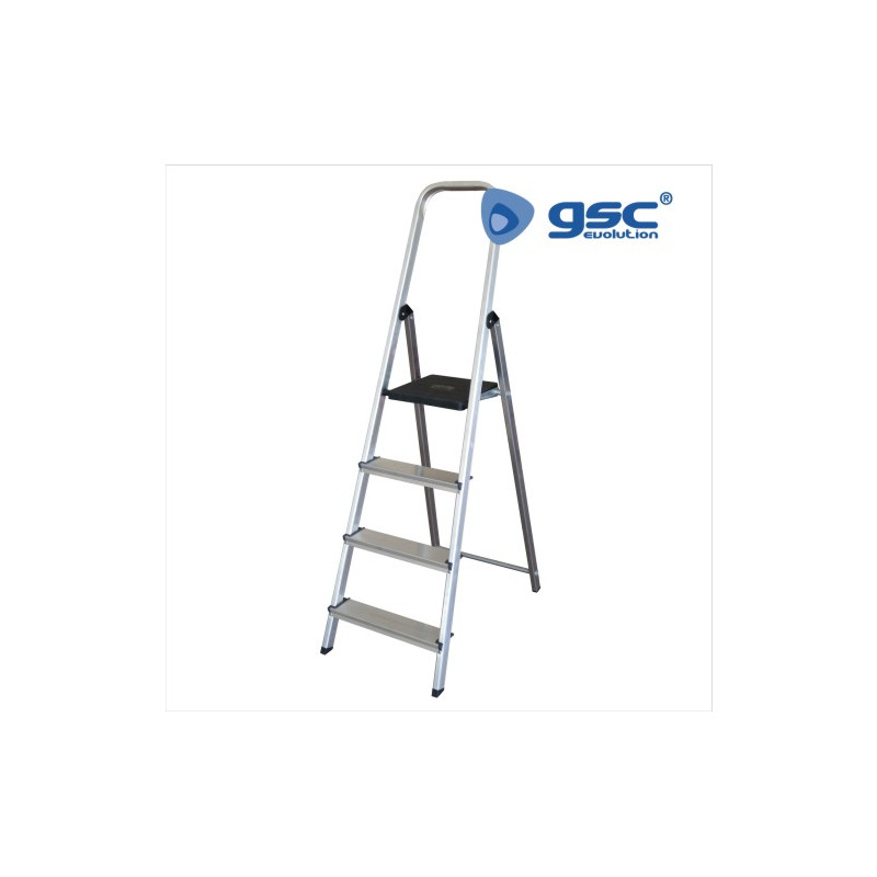 Escalera aluminio 4 peldaños Máx. 150kg GSC C1/3