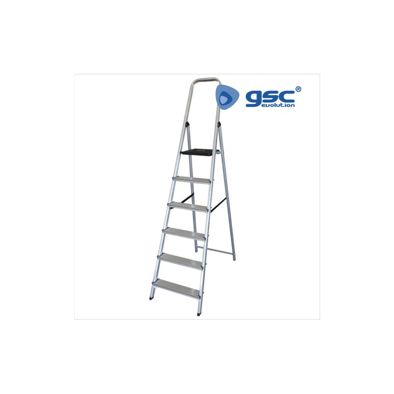 Escalera aluminio 6 peldaños Máx. 150kg GSC C1/3