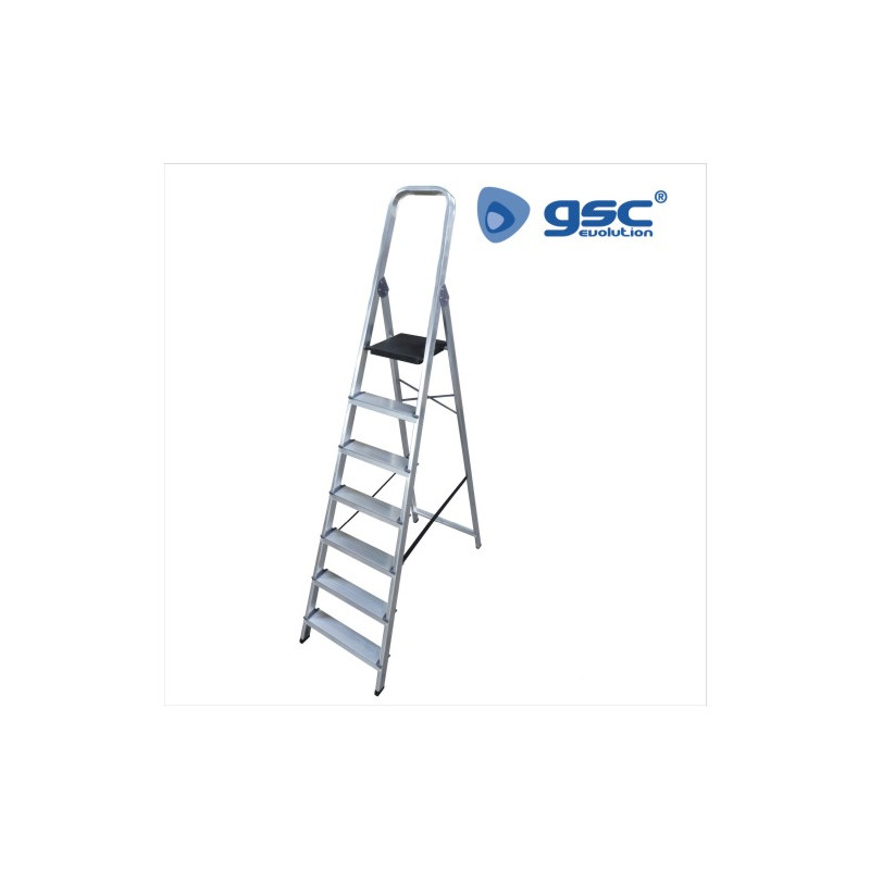 Escalera aluminio 7 peldaños Máx. 150kg GSC C1/3